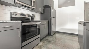 Fridge, dining tables