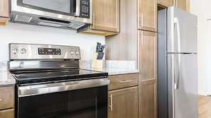 Fridge, dining tables