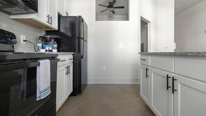 Fridge, dining tables
