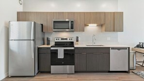 Fridge, dining tables