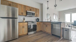 Fridge, dining tables