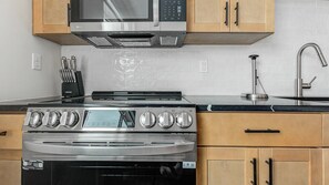 Fridge, dining tables