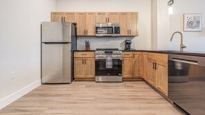 Fridge, dining tables