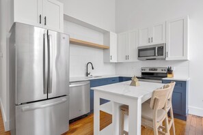 Fridge, dining tables - Landing | Beautiful 1BD, Gym, Yoga Studio (Greenville)