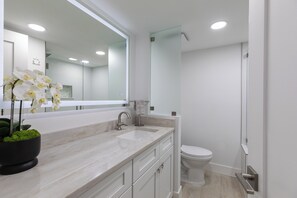 Shower, towels, toilet paper