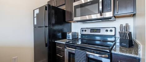 Fridge, dining tables