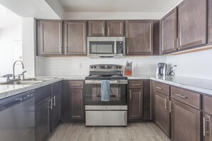 Fridge, dining tables