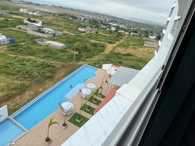 Modern apartment with AC and fitness room in tranquil Punta Blanca
