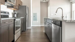 Fridge, dining tables