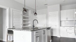 Fridge, dining tables