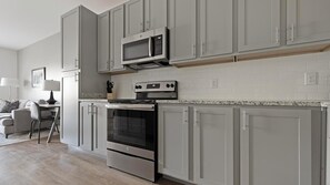 Fridge, dining tables