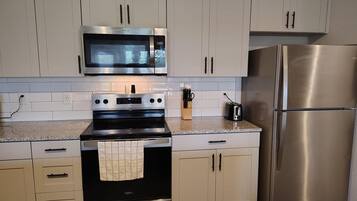 Fridge, dining tables