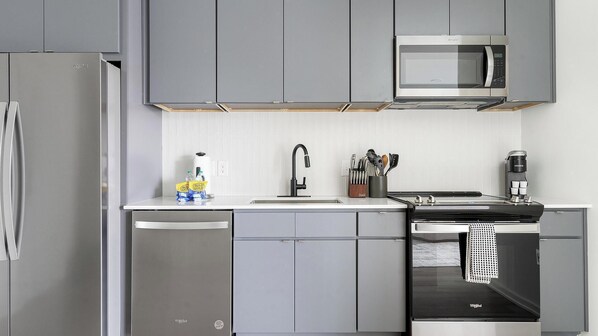 Fridge, dining tables