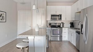 Fridge, dining tables