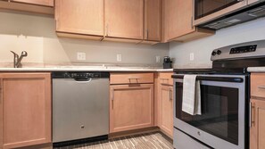 Fridge, dining tables