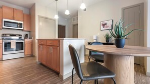 Fridge, dining tables