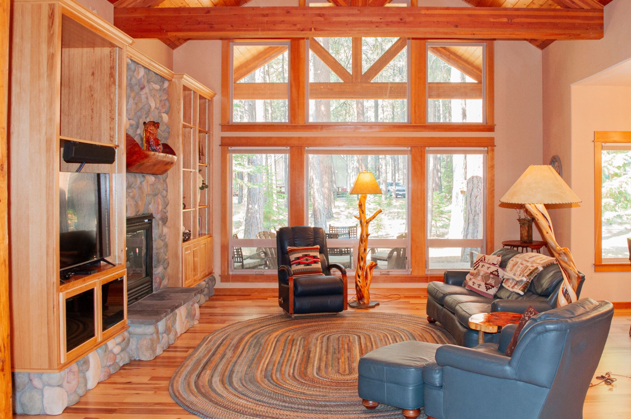 Televisión y chimenea 