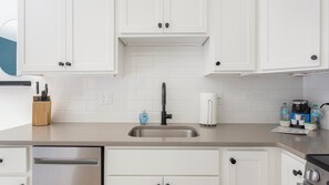Fridge, dining tables