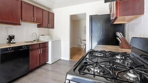 Fridge, dining tables