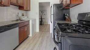 Fridge, dining tables