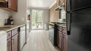 Fridge, dining tables