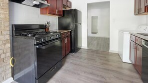 Fridge, dining tables