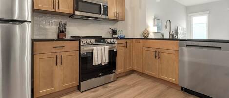 Fridge, dining tables