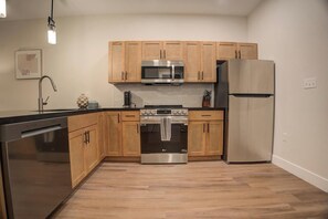 Fridge, dining tables