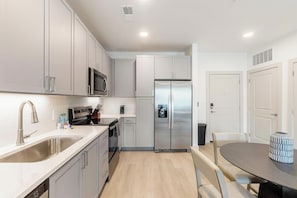 Fridge, dining tables - Landing | Stylish 1BD, Yoga Studio, Pool (Santa Rosa Beach)