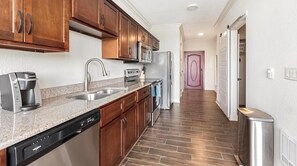 Fridge, dining tables
