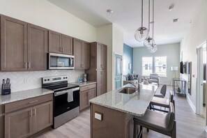 Fridge, dining tables