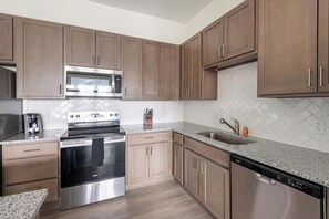 Fridge, dining tables