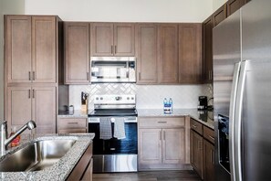 Fridge, dining tables