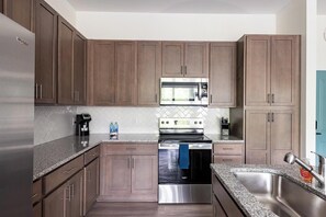 Fridge, dining tables