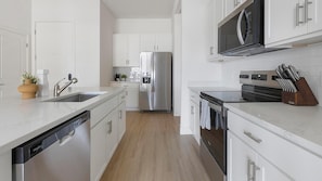 Fridge, dining tables