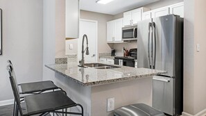 Fridge, dining tables