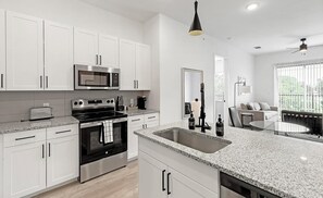 Fridge, dining tables