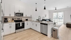 Fridge, dining tables