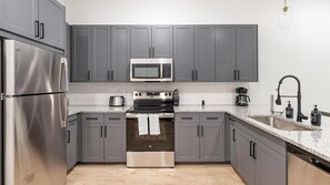 Fridge, dining tables