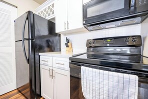 Fridge, dining tables