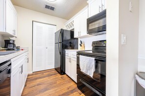 Fridge, dining tables