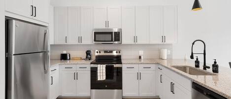 Fridge, dining tables