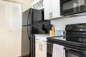 Fridge, dining tables