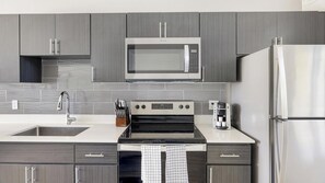 Fridge, dining tables