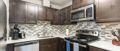 Fridge, dining tables