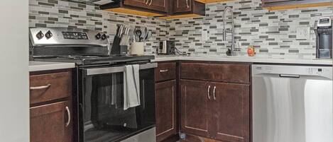 Fridge, dining tables