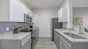 Fridge, dining tables