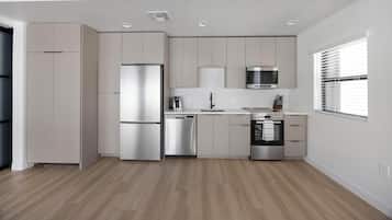 Fridge, dining tables