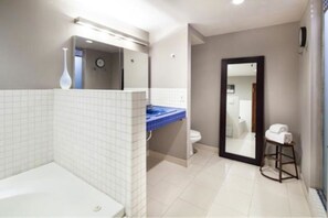 Shower, hair dryer, towels, soap - The Crosby Loft - rare, elegant, spacious loft w sauna  [ Not a hotel ] (New York)