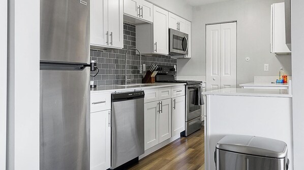 Fridge, dining tables